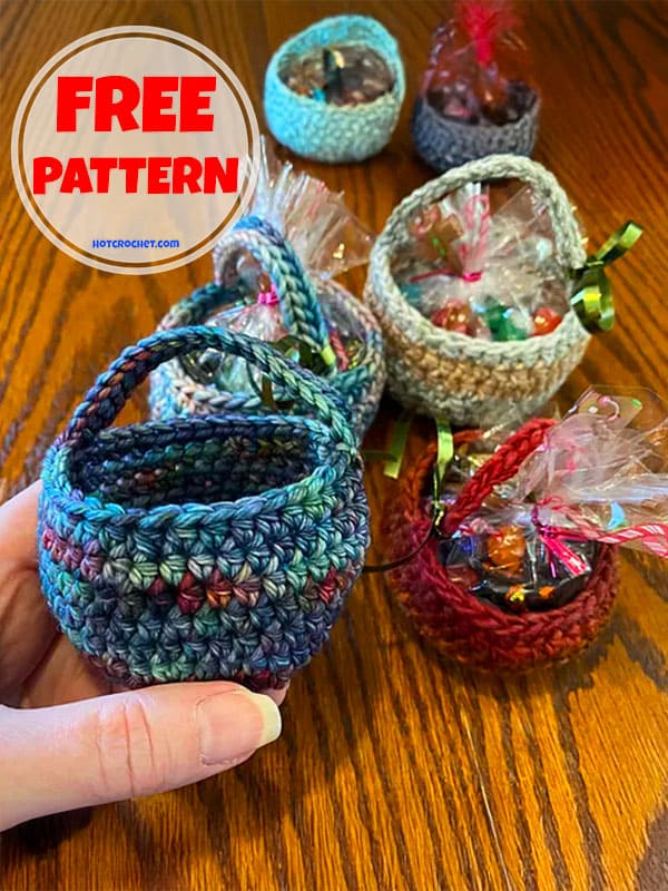 Colourful Small Crochet Baskets Patterns Free​