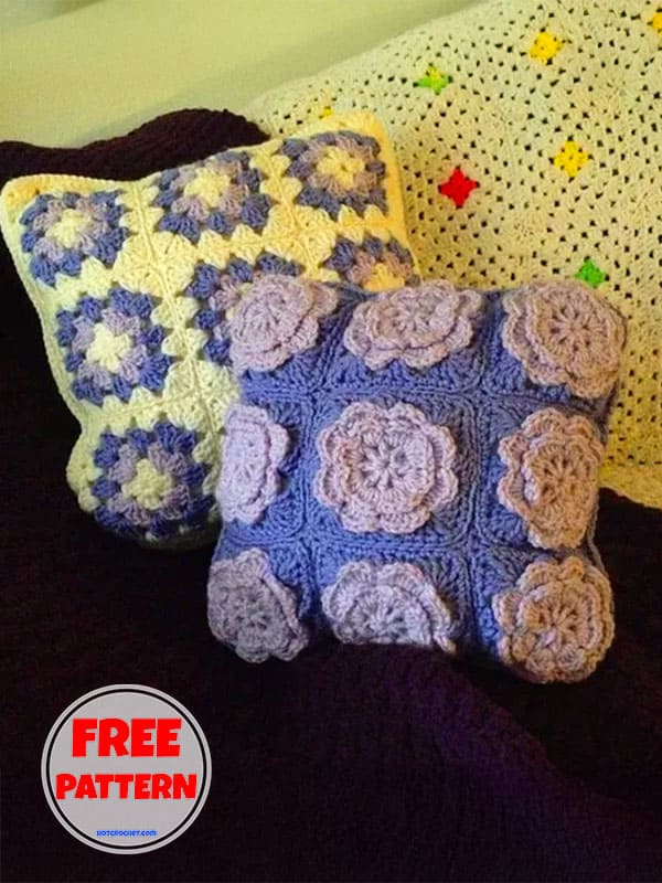 Free Crochet Flower Pillow Pattern​