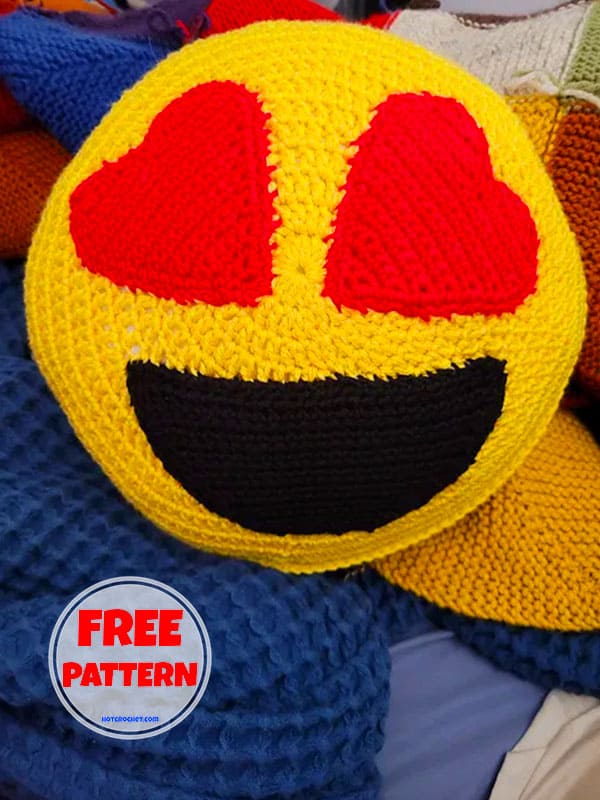 Funny Emojis Crochet Round Pillow​ 