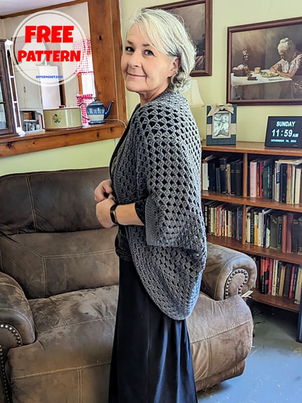 Granny square cocoon cardigan crochet pattern