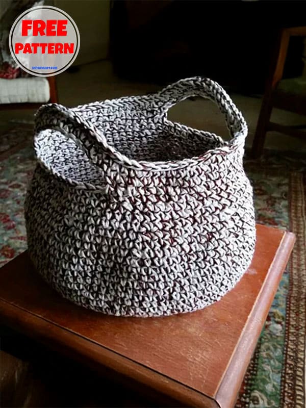 Gray Large Crochet Basket​