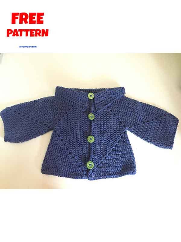 Hexagon crochet baby sweater pattern