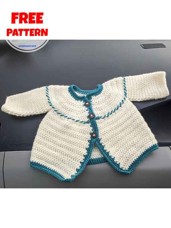 Quick and easy crochet baby sweater pattern