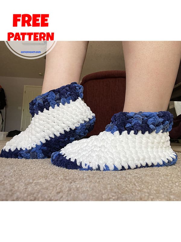 blanket yarn cloud crocheted slipper pattern