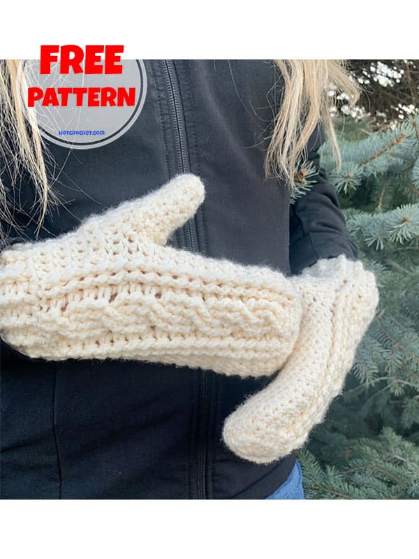 cabled mitten crochet pattern