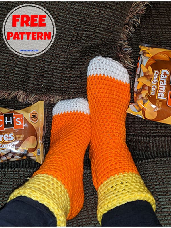 candy corn crochet sock pattern