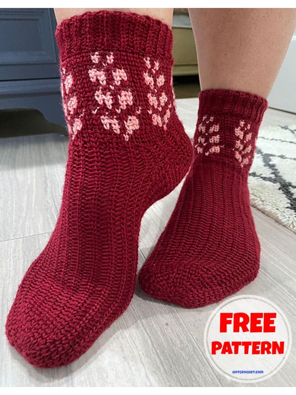 colorwork crochet sock pattern