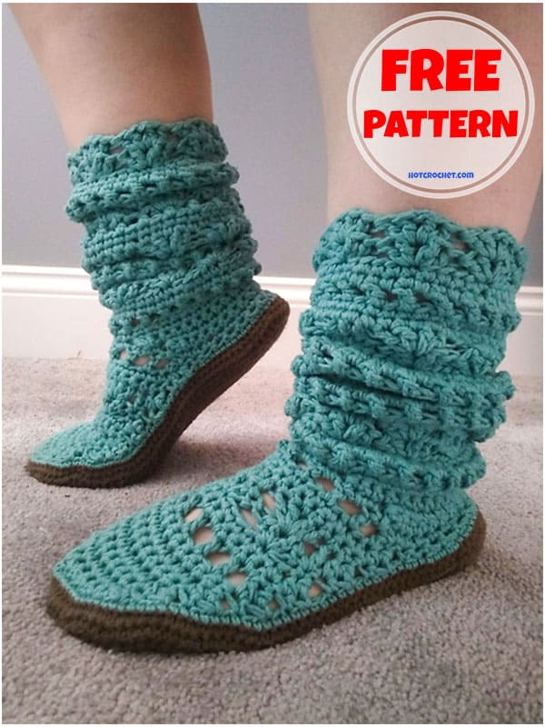 comfortable boho crochet boots