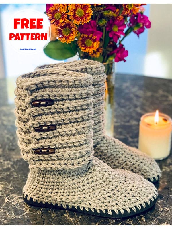 cozy crochet boots with soles