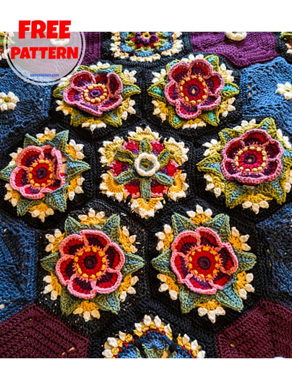 crochet flowers for blanket