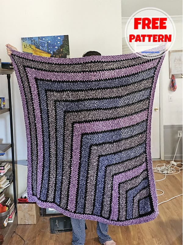 geometric stripes ​crochet blanket pattern