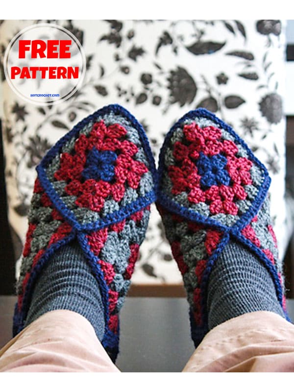 granny square crochet slipper pattern