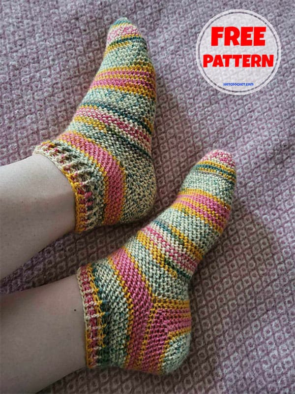 herringbone crochet sock pattern