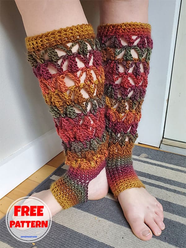 high knee crochet yoga socks