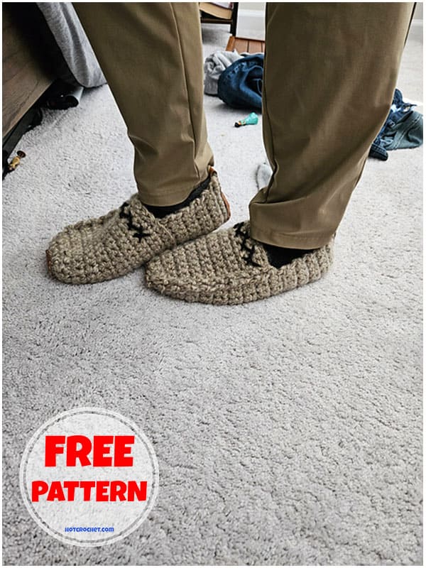 modern crochet men's slippers free pattern