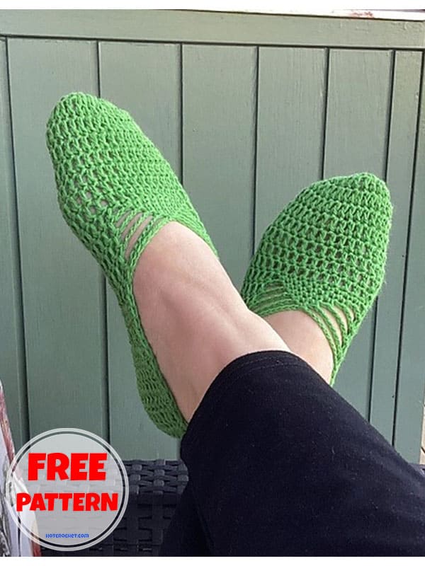 one piece crochet ballet slippers