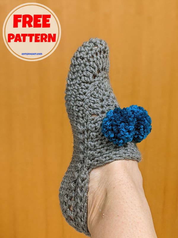 pom pom crochet easy slippers