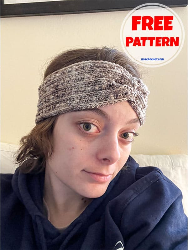 popcorn picot crochet headband pattern