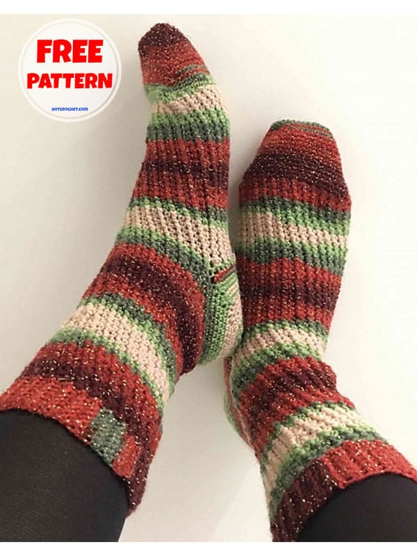 ribbed crochet sock