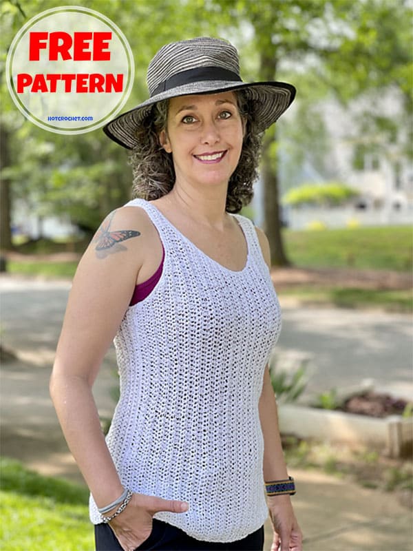 ribbed crop tank top crochet pattern