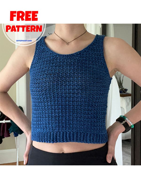 round neck women's crochet tank top