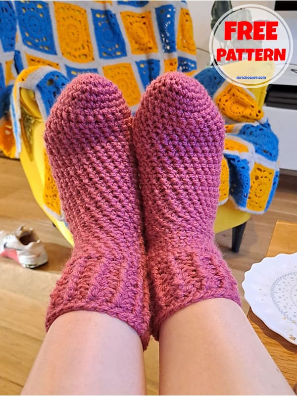 short row heel easy crochet socks