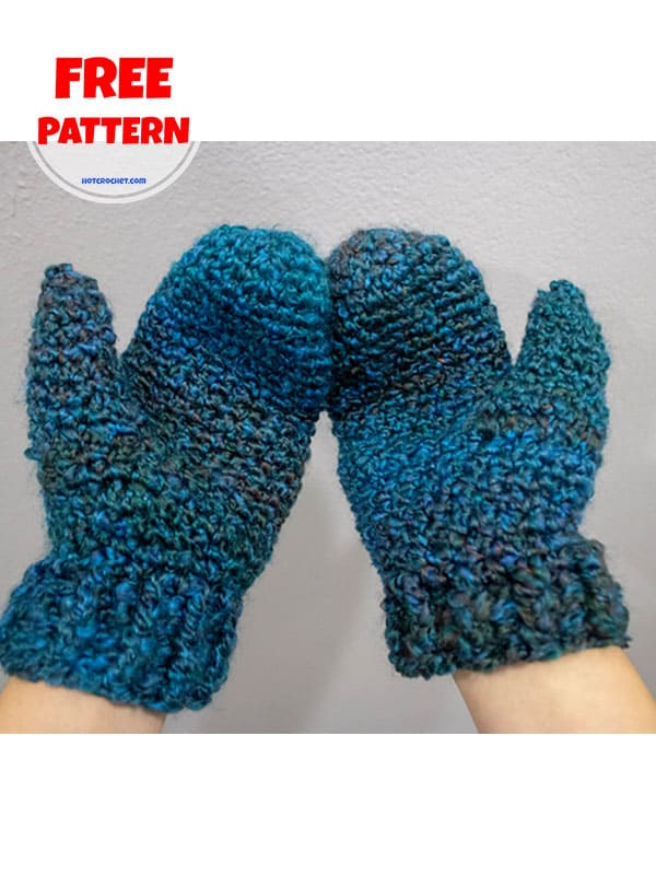 simple crochet mittens pattern