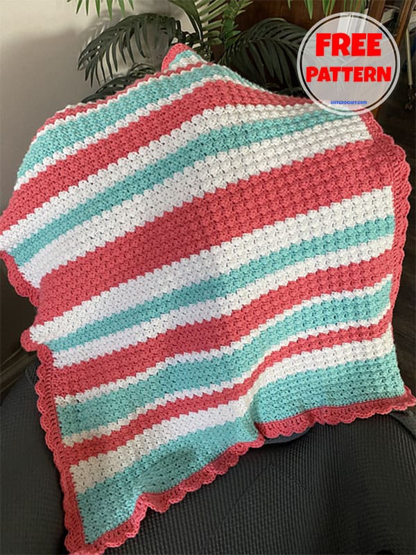 stripes baby blanket crochet pattern