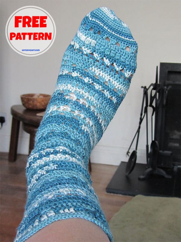 summer lace crochet sock pattern