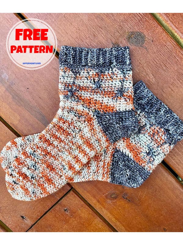 textured crochet sock pattern