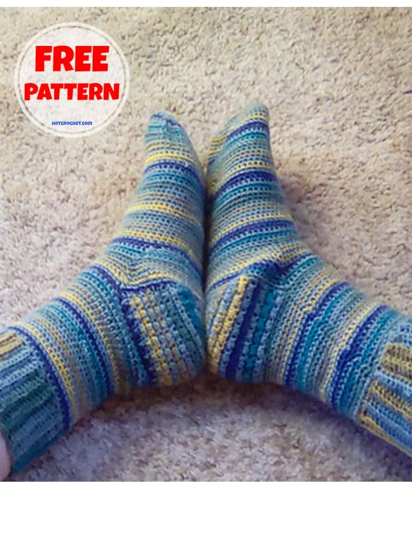 top down family crochet sock pattern