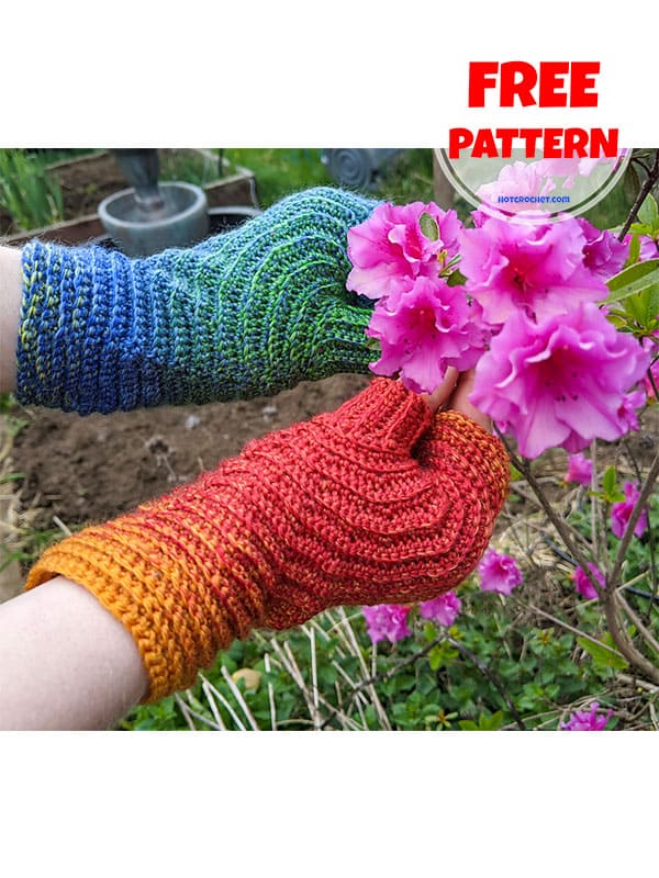 unique crochet fingerless gloves pattern