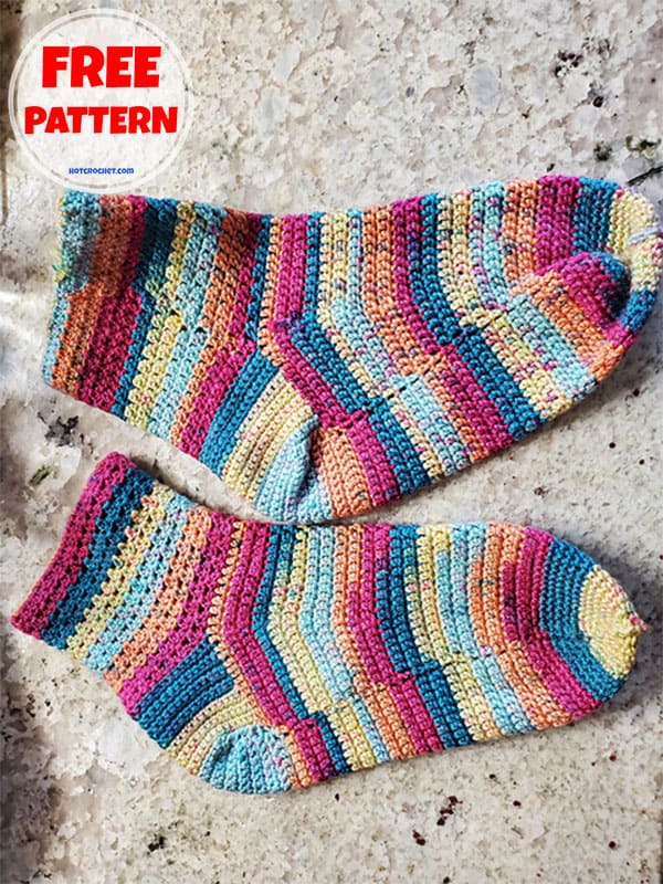 wide toe crochet socks