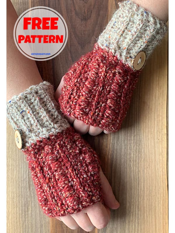 wrist warmers crochet fingerless gloves