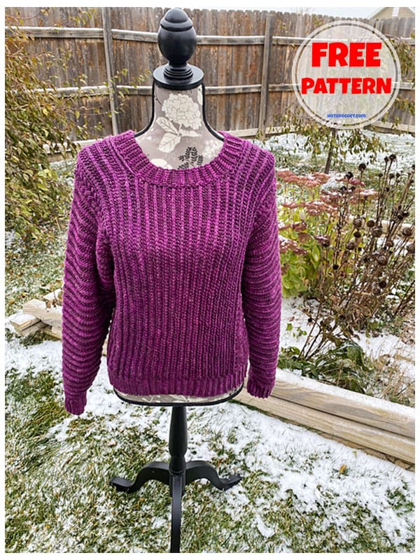 cuffed sleeve crochet sweater pattern