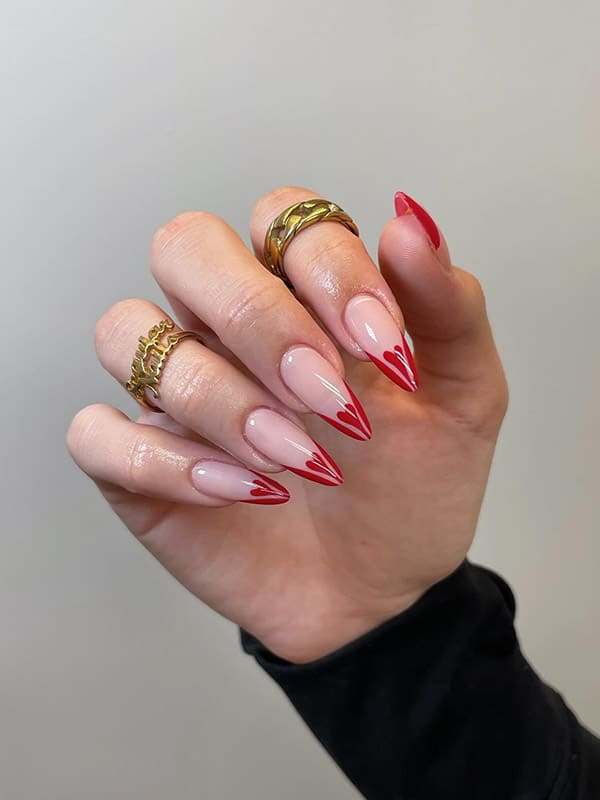 french tip valentine's day nails