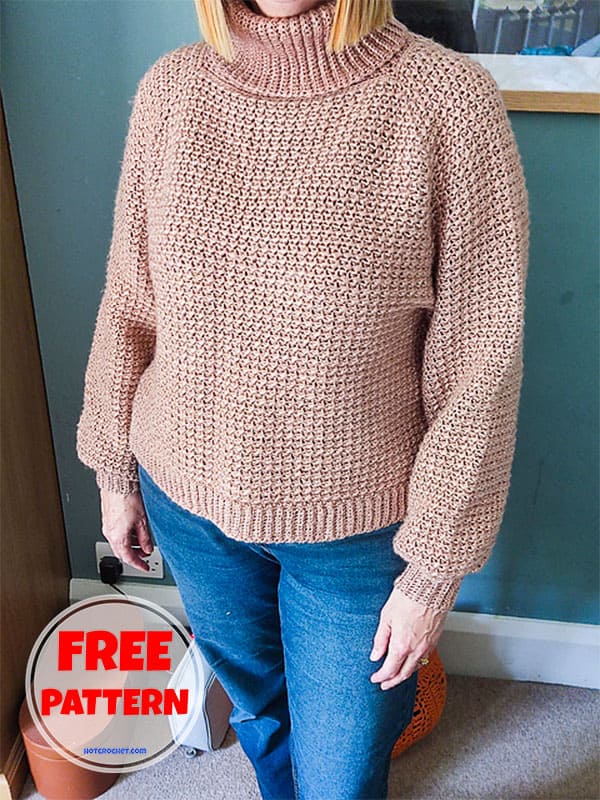 long sleeve oversize crochet sweater