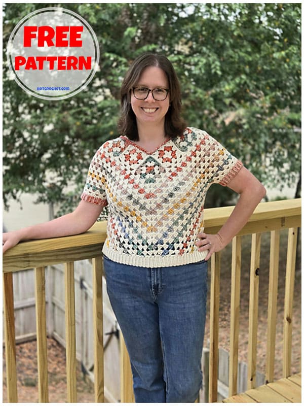 modern crochet granny square sweater pattern