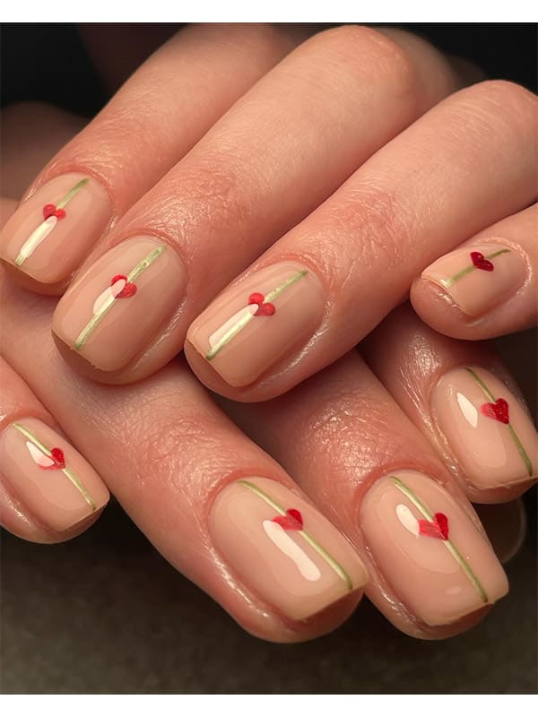 simple valentines day nails