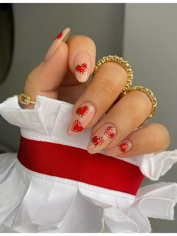 valentine's day candy heart nails​