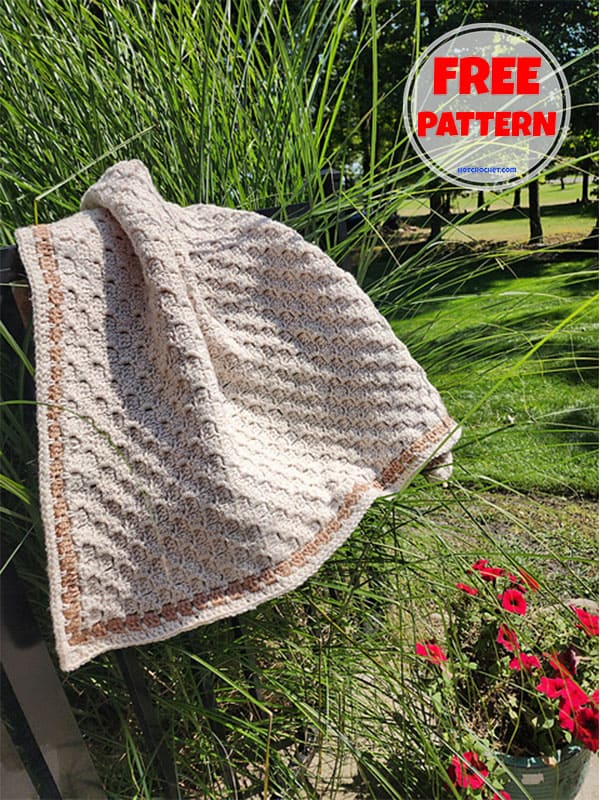 corner to corner one piece crochet baby blanket