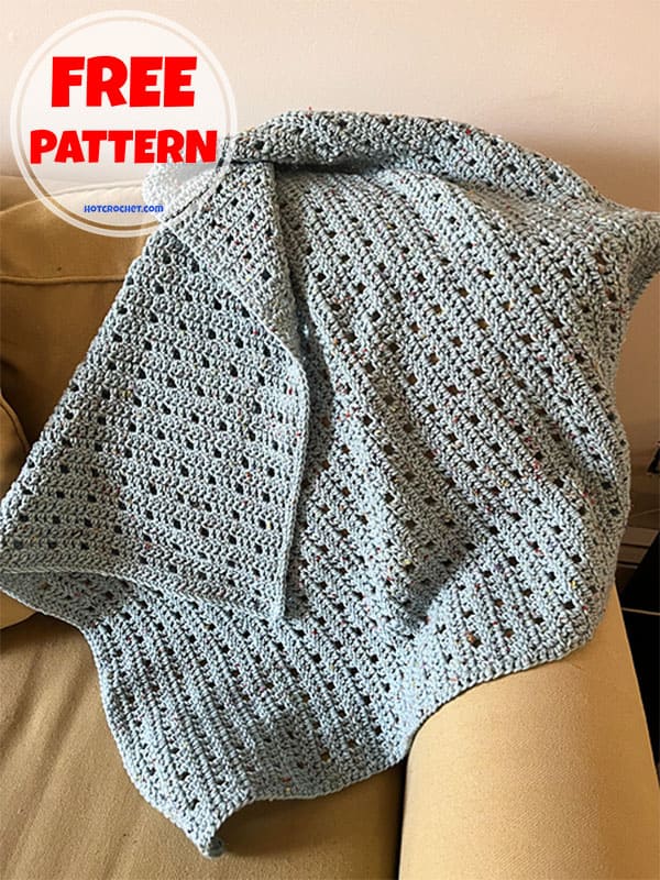 free easy lacy baby blanket crochet pattern