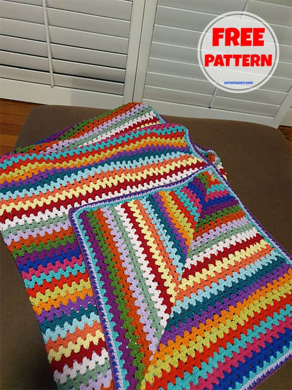 granny stripe crochet baby blanket