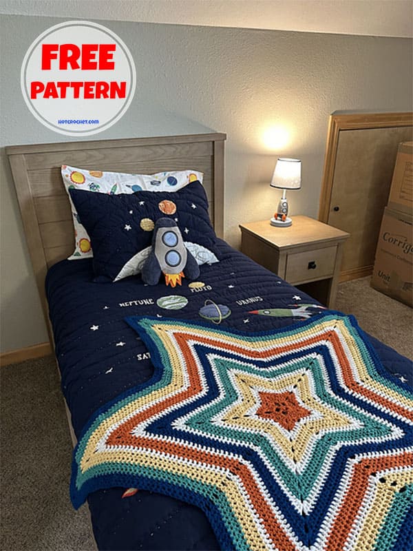 striped star baby blanket crochet pattern