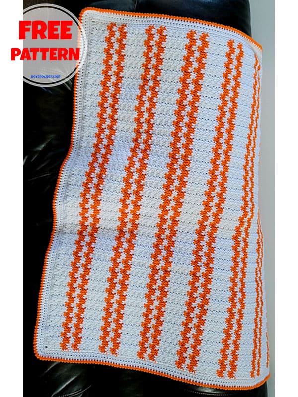 stripes blocks crochet baby blanket