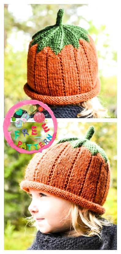 Pumpkin Baby Hat Free Knitting Pattern 2021 - hotcrochet .com