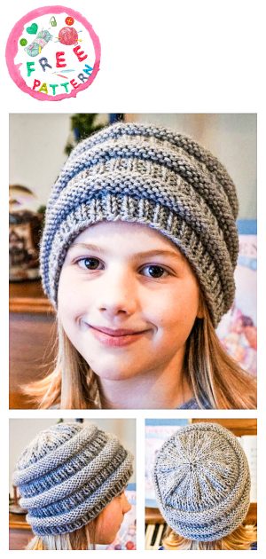 Easy slouchy hat free knitting pattern 2021 - hotcrochet .com