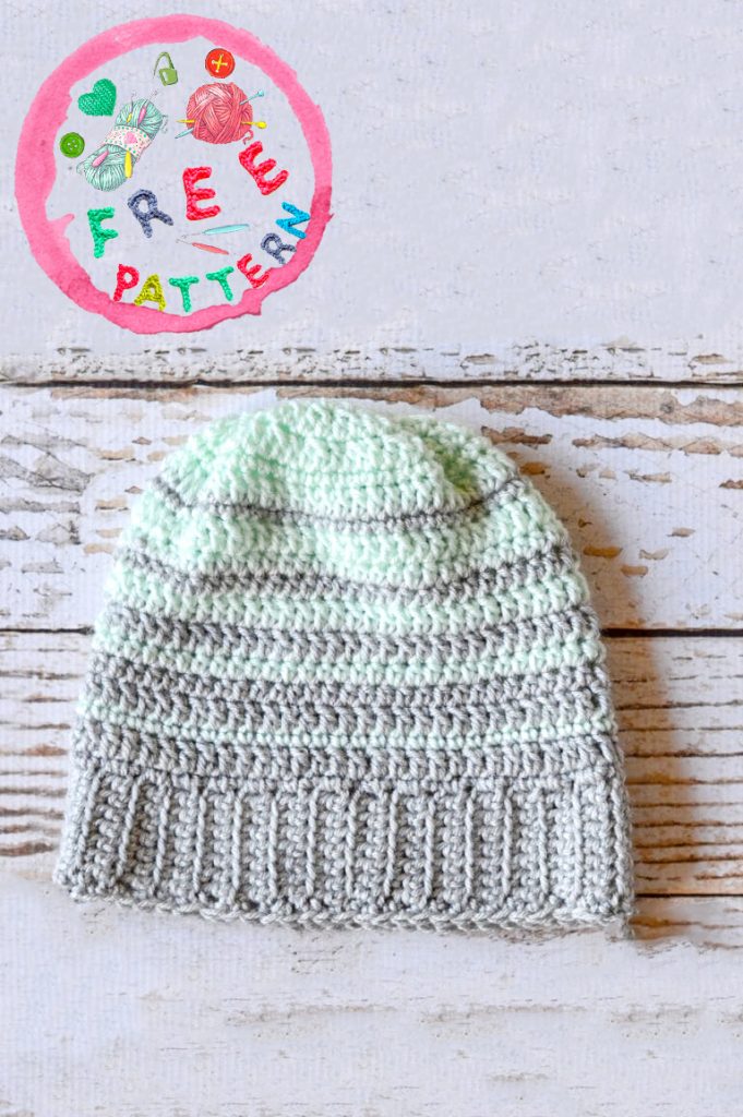 Striped Hipster Slouchy Beanie Free Crochet Pattern - hotcrochet .com