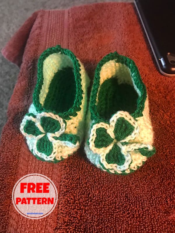 Baby Booties Crochet For ST Patrick's Day​ Free Pattern