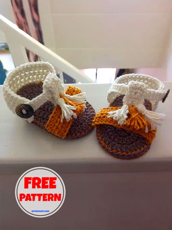 Bohemian Free Baby Sandal Crochet Pattern​